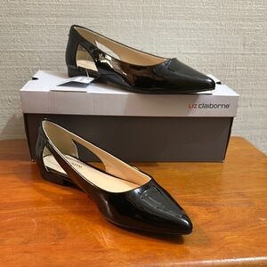 Liz Claiborne Cadence memory foam Black flats new in box